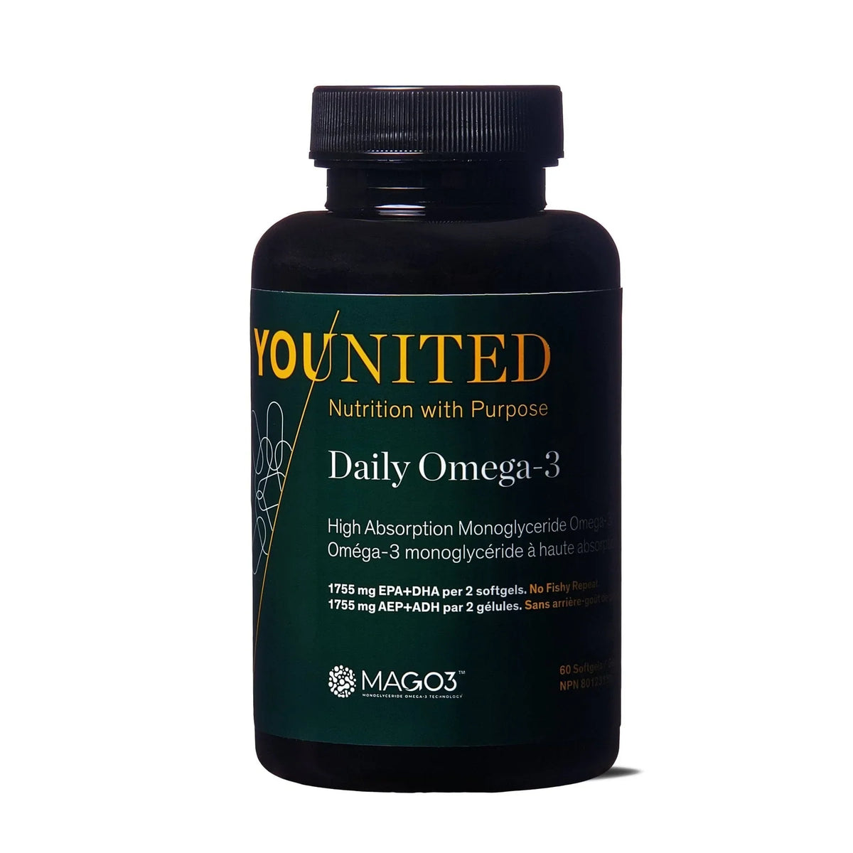 Huile de poisson monoglycéride MAG-O3 Daily Omega-3 Premium