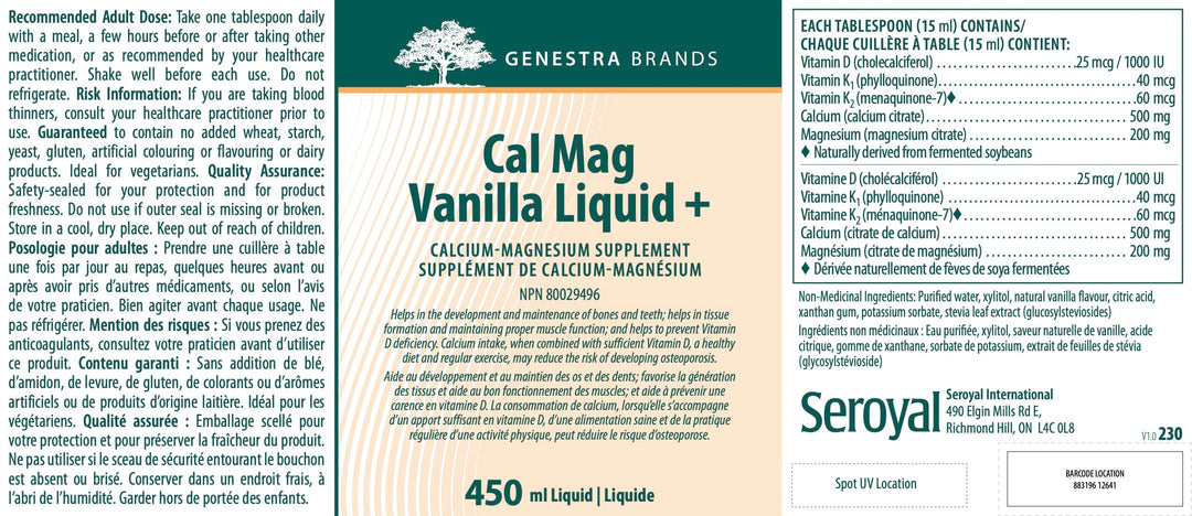 Cal Mag Vanilla Liquid +